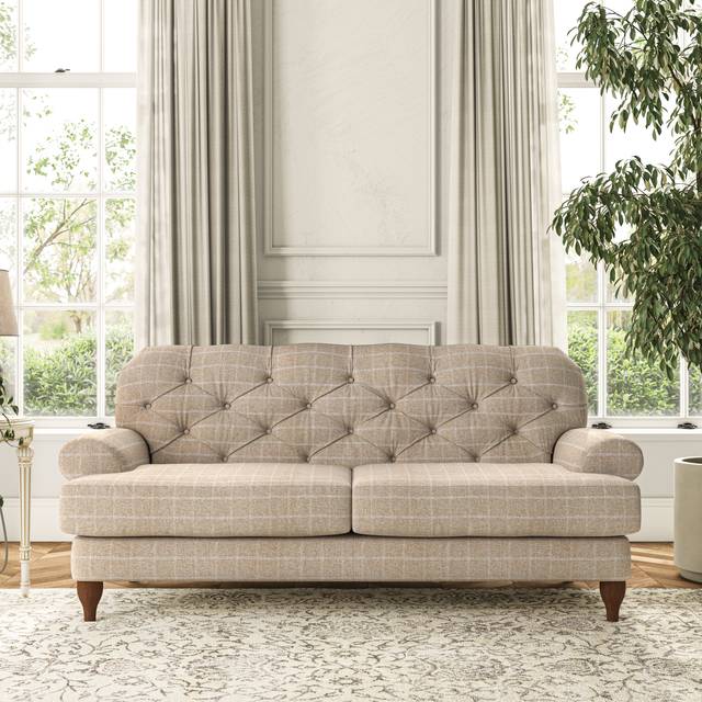 Canterbury 3 Seater Sofa - Check Natural