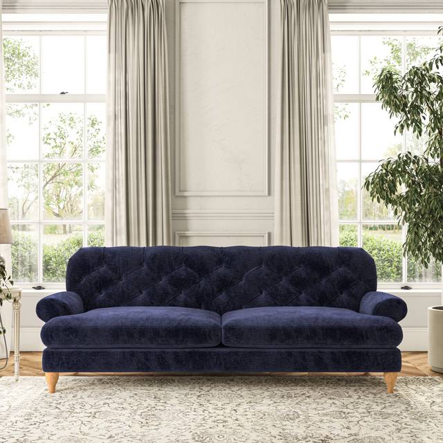Canterbury 4 Seater Sofa - Luxury Chenille Luxe Navy