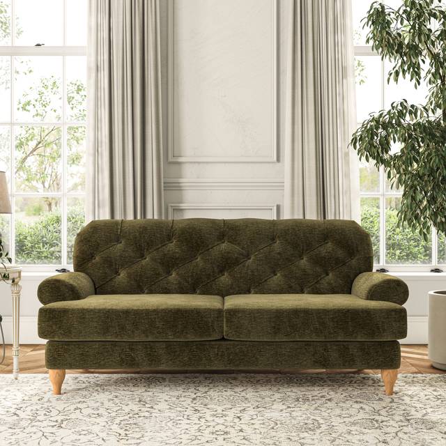 Canterbury 3 Seater Sofa - Luxury Chenille Olive