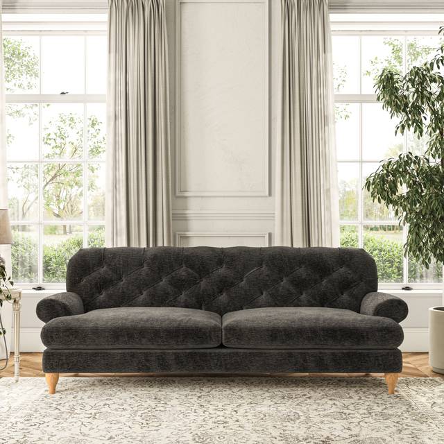Canterbury 4 Seater Sofa - Luxury Chenille Charcoal
