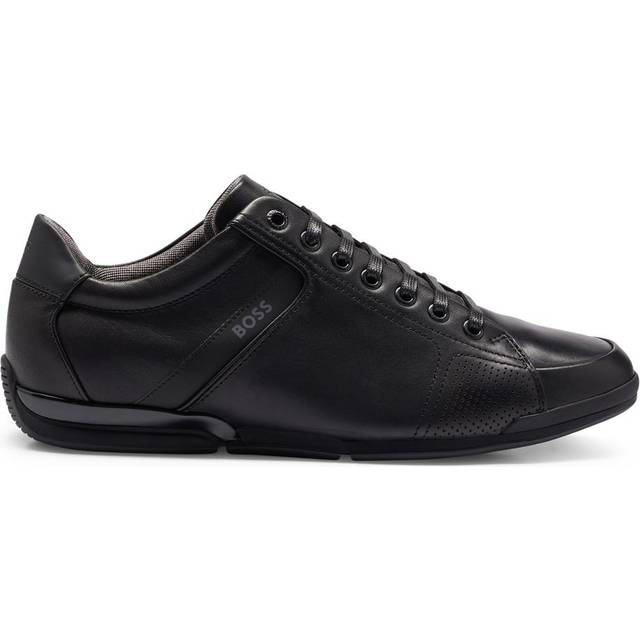 BOSS for man. 50498282 Saturn leather shoes black (44), Flat, Laces, Casual