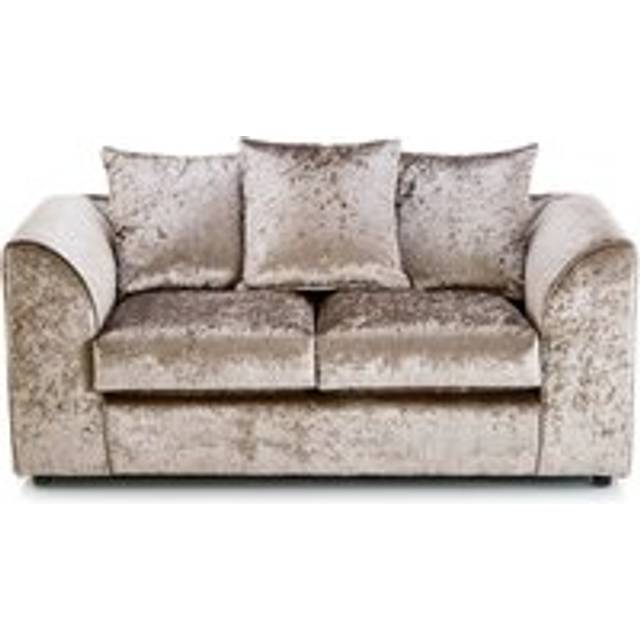 Furnishings For Less UK Crystal Crushed Velvet Fabric Fabric 2 Seater Sofa Mink - Scatter Back - One Size