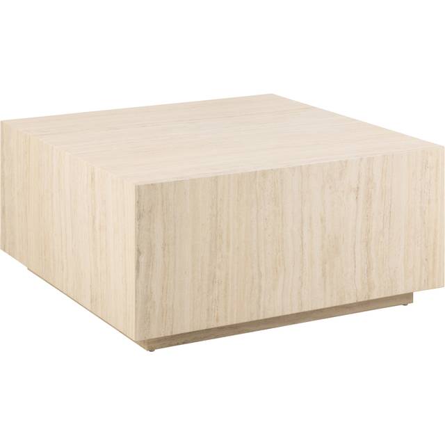 Florence Dice Light Travertine Effect Square Coffee Table - Cream