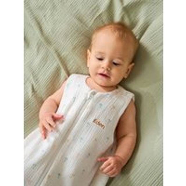 Summer Special Baby Sleeping Bag in Cotton Gauze with Central Opening, Palm Trees multicoloured