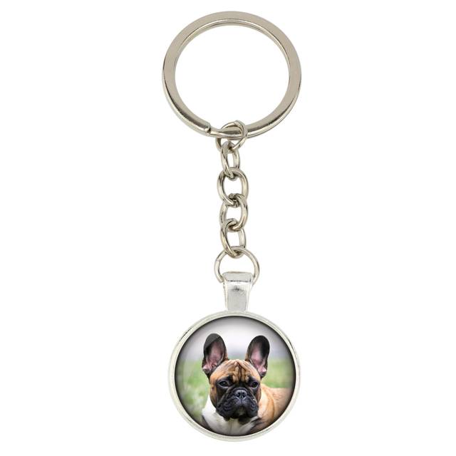 French Bulldog, Frenchie - keychain with your photo, key decoration, bag pendant from Art-Dog brand silver