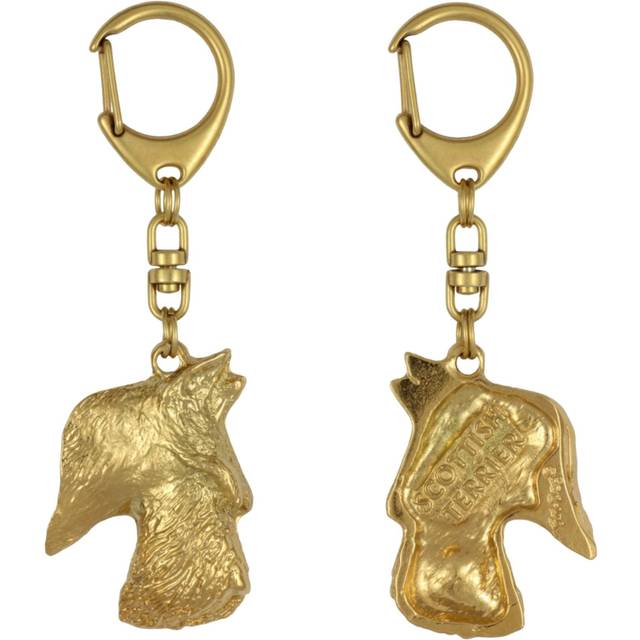 Scottish terrier, Aberdeen Terrier, Scottie, Aberdeenie - Gilded key ring with dog, handbag decoration, luxury accessory by Art-Dog brand