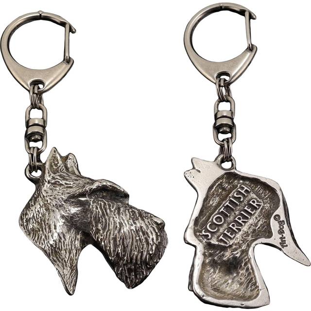 Scottish terrier, Aberdeen Terrier, Scottie, Aberdeenie - Silver-plated key ring with dog, handbag decoration, backpack pendant by Art-Dog brand silver
