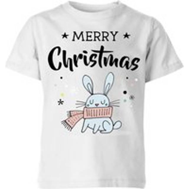 Merry Christmas Rabbit Kids' T-Shirt - White - 3-4 Years - White