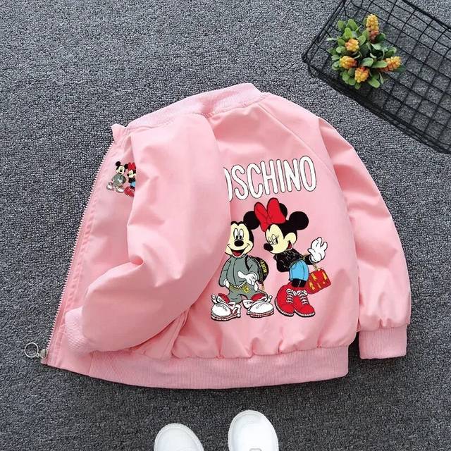 (F-1, 3T) Spring Children Girls Boys Jacket Coat Cartoon Mickey Minnie Mouse Kids Outerwear Clothing