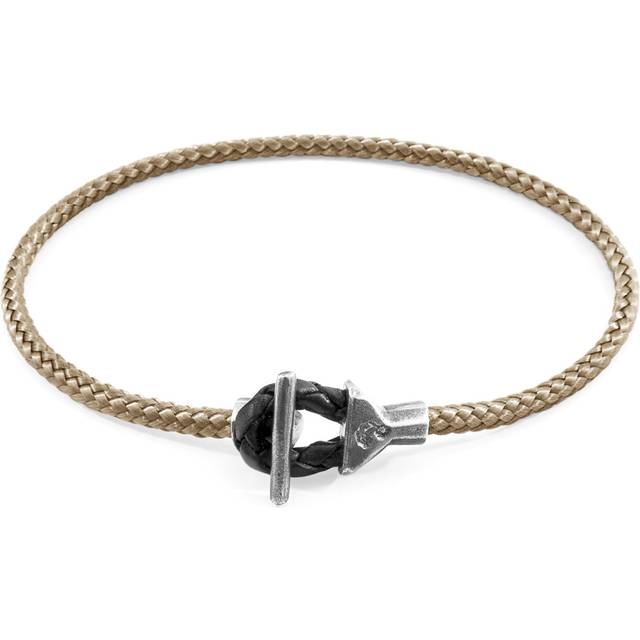 Cullen Silver and Rope Bracelet - Light Brown - 21cm