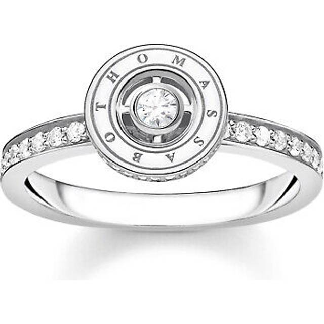 Thomas Sabo Ring circle with white stones pav&#xE9; silver white TR2255-051-14-52 - silver-coloured/white