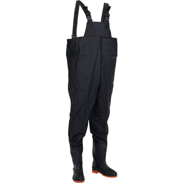 vidaXL Chest Waders with Boots Black Size 42