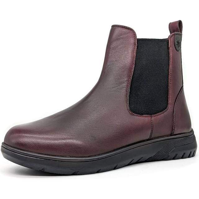 Dr Keller Callie WoMens Wide Fit Leather Chelsea Boots - Burgundy - Size UK 5