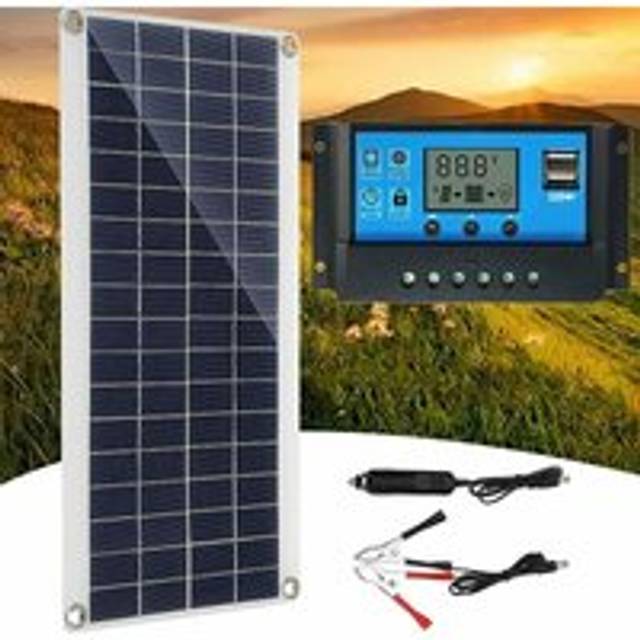 30W 12V Solar Panel Solar Panel Kit Battery Charger with 60A Solar Charge Controller for rv Yacht Outdoor Garden Lighting