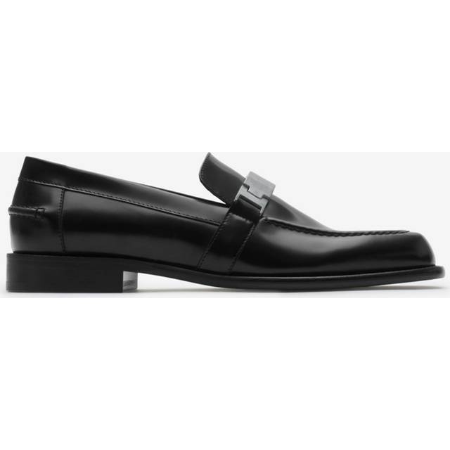 Burberry Women's Mocassino Tower In Leather Loafer in Black | Size 40 | 8101567164292 Color A1189 (40)