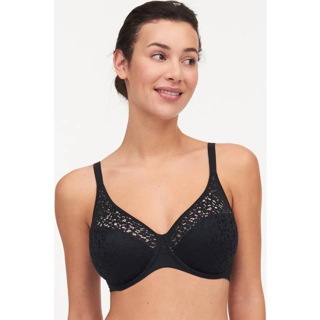 Chantelle Womens Easy Feel Norah Covering Moulded Bra - Black Polyamide - Size 42D