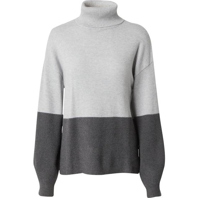 Vila - Polotröja viRil Blocking Roll-nk L/S Knit Top - Grå