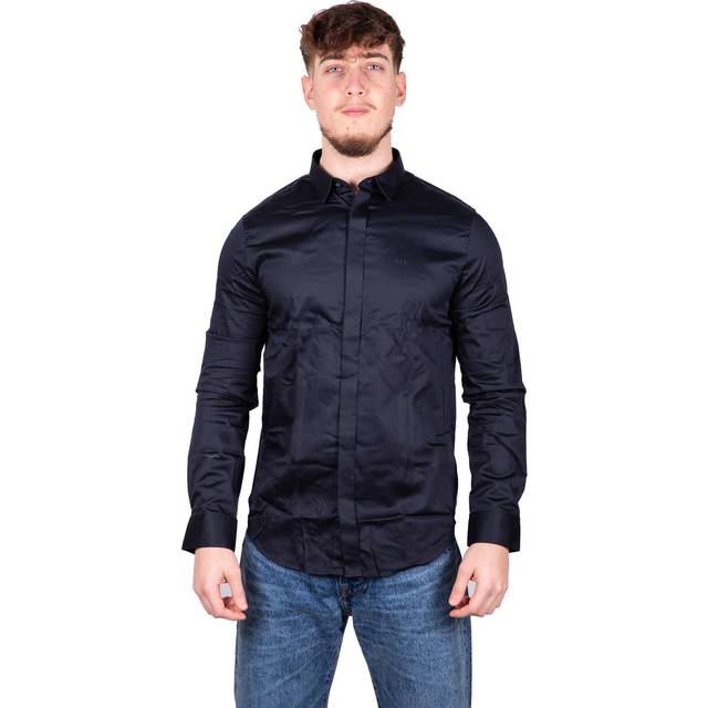 Armani Exchange, Skjorta, Herr, L, Blå Skjortor för Män