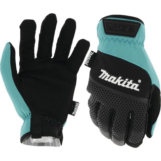Makita Unisex T 04167 Open Cuff Flexible Protection Utility Work Gloves Large Teal/Black Large US