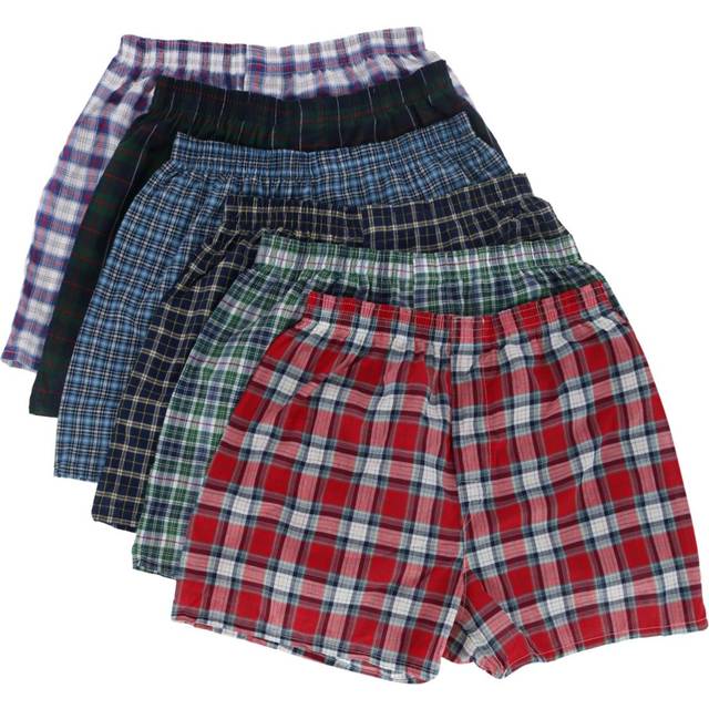 Fruit of the Loom Men's Tartan Boxers Assorted (6 Pack) - Assorted (Xlarge)