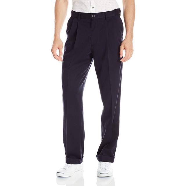 Dockers Mens Relaxed Fit comfort Khaki Pants - Pleated  Dockers Navy (