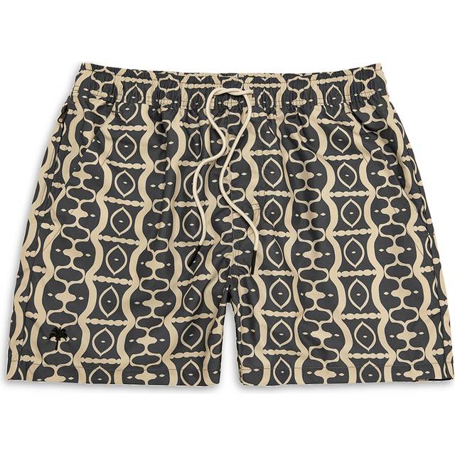 OAS Beige & Black Forge Hypnotise Swim Shorts - BLACK - M