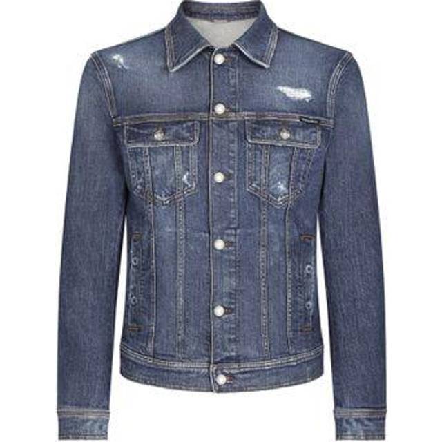 DOLCE AND GABBANA Distressed Denim Jacket - Multi