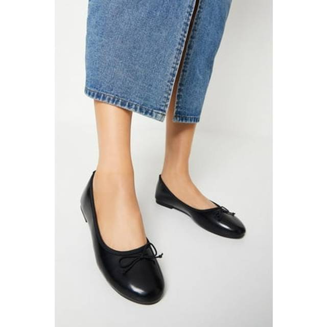 Dorothy Perkins Dam/Dam Phoebe Bow Platta Balettskor 7 UK svart