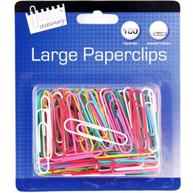 Just Stationery 100 Large Paperclips