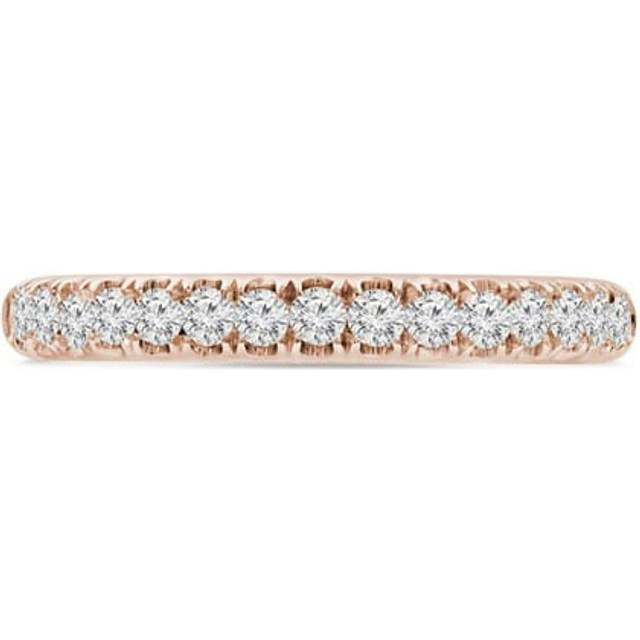 Majesty Diamonds MD230291-7 0.33 CTW Round Diamond Semi-Eternity Anniversary Wedding Band Ring in 14K Rose Gold - Size 7