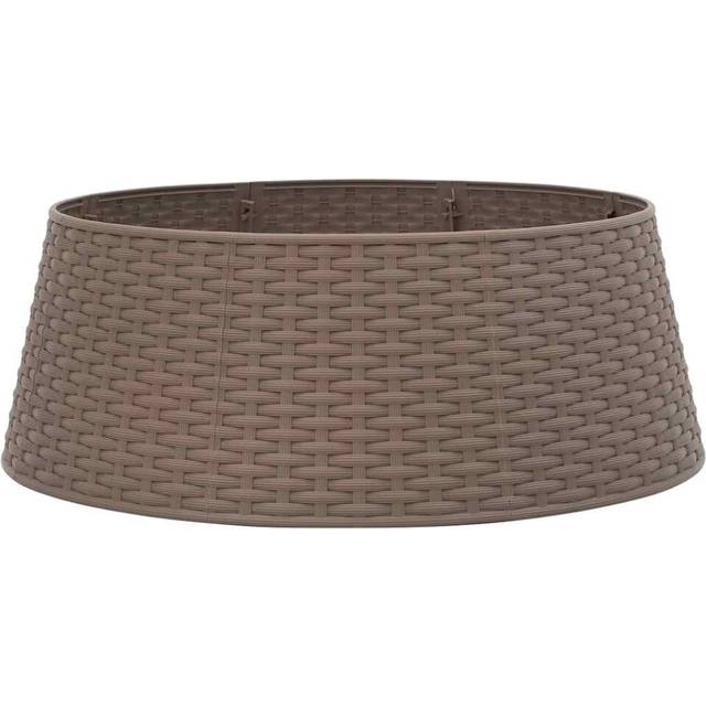 vidaXL Skjuler Til Juletræsfod Ø Plast 65 x 23 cm Plast Brun Juletræstæppe