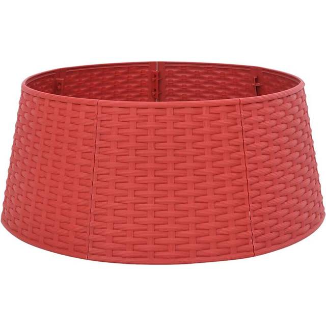 vidaXL Skjuler Til Juletræsfod Ø56x23 cm Plast Rød Juletræstæppe