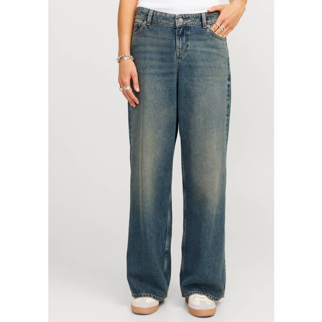 JJXX – Tokyo – Blå, tvättade jeans med vida ben och låg midja