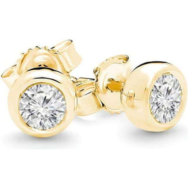 Majesty Diamonds MD240308 0.6 CTW Round Diamond Bezel Set Stud Earrings in 14K Yellow Gold