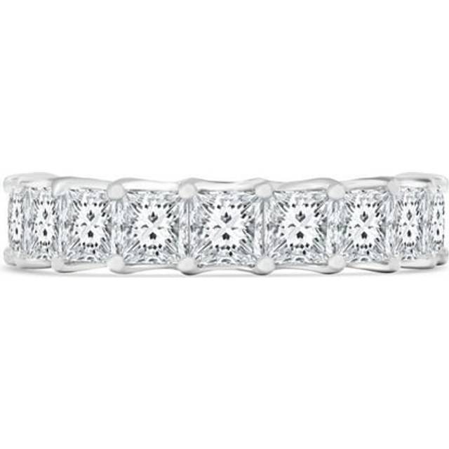 Majesty Diamonds MD240323 5.9 CTW Emerald Lab Created Diamond Full Eternity Anniversary Wedding Band Ring in 14K White Gold - Size 6.5