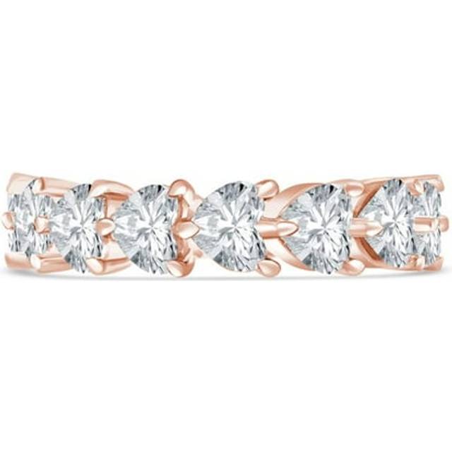Majesty Diamonds MD240319 4.75 CTW Heart Lab Created Diamond Full Eternity Anniversary Wedding Band Ring in 14K Rose Gold - Size 6.75
