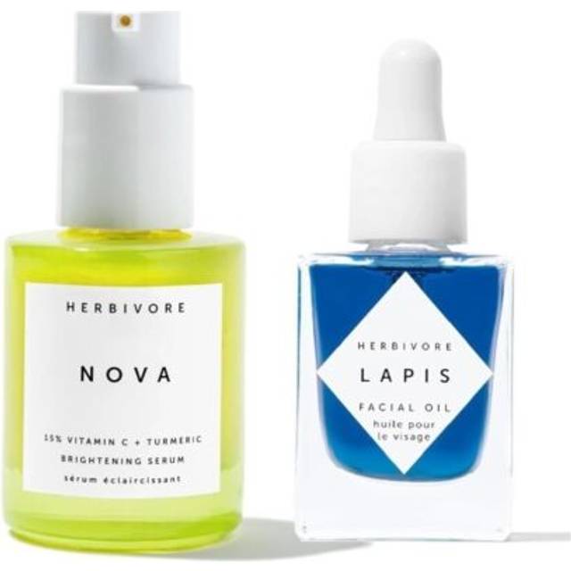 HERBIVORE Clearly Bright Regimen | Nova 15% Vitamin C Brightening Serum + Lapis Blue Tansy Skin Balancing Face Oil