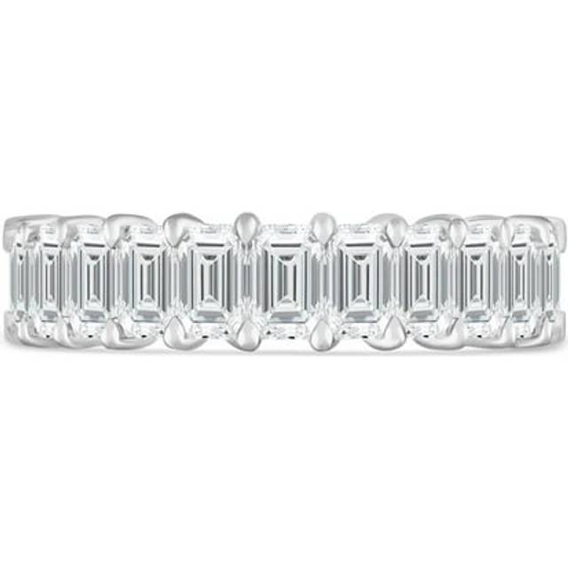 Majesty Diamonds MD240322 4.8 CTW Emerald Lab Created Diamond Full Eternity Anniversary Wedding Band Ring in 14K White Gold - Size 6