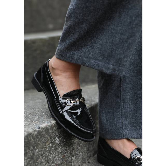 Cielo Round Toe Metal Detail Loafers - Black - Size 7 - Where's That From