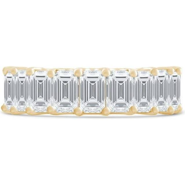 Majesty Diamonds MD240317 6.4 CTW Emerald Lab Created Diamond Full Eternity Anniversary Wedding Band Ring in 14K Yellow Gold - Size 6.5