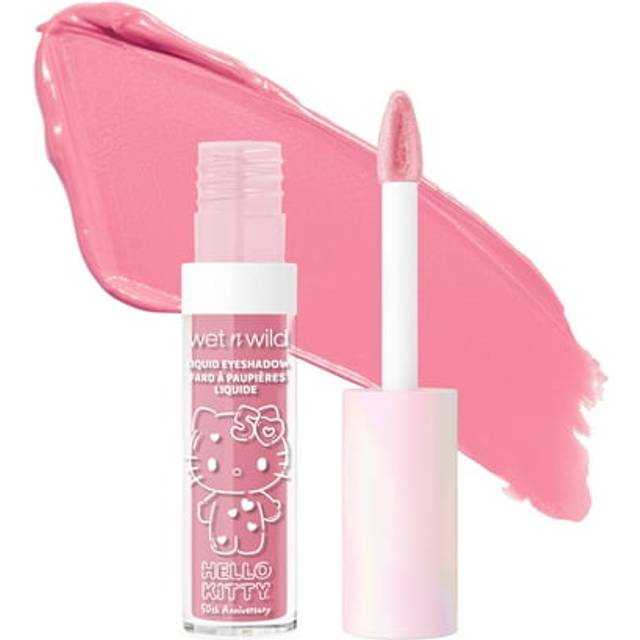 wet n wild Hello Kitty Liquid Eyeshadow, Smooth, Blendable, Shimmery Matte Bubblegum Pink Shade, Cruelty-Free & Vegan - Bubbly