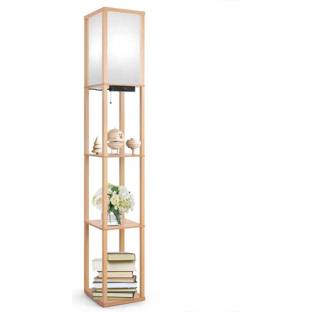 Rejeania 160cm Column Floor Lamp - Wood (160cm H X 26cm W X 26cm D)