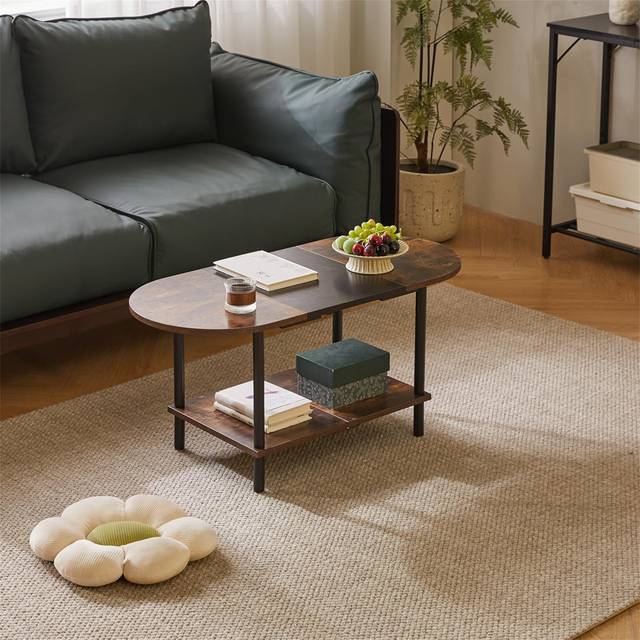 Alfaretta Coffee Table with Storage - Brown (109.73cm H X 225.81cm W X 103.12cm D)