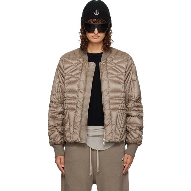 Rick Owens Moncler + Rick Owens Gray Megapenta Flight Bomber Jacket - 25U Dust - 1