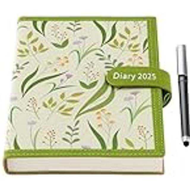 2025 Diary A5 Page a Day,Soft Cover Organiser Daily Monthly Planner from Jan 2025 to Dec 2025,A5 Day to Day Planner with Pen,Stickers,Back