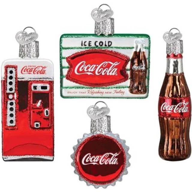Old World Christmas Ornaments Coca-Cola Mini Diner Set Glass Blown Ornaments for Christmas Tree
