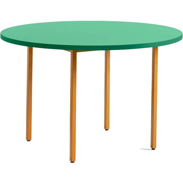 HAY - Two-Colour Table Round 120 Green Mint / Ochre - Matbord - Muller Van Severen - Grön,Brun - MDF/Metall