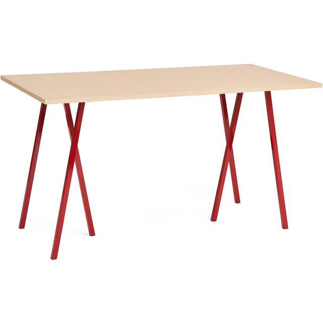 HAY Loop Stand matbord 87,5x180 cm Maroon red-clear lacq. oak