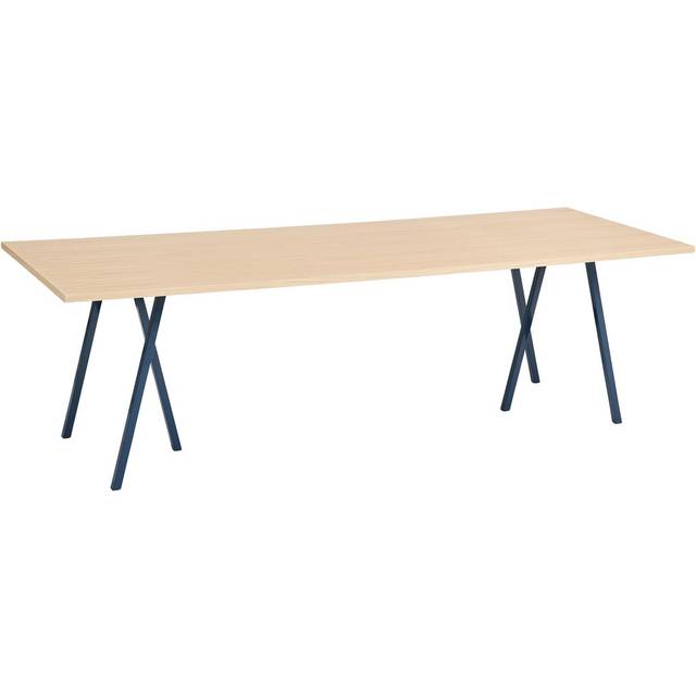 HAY Loop Stand matbord 92,5x250 cm Deep blue-clear lacq. oak - Blå