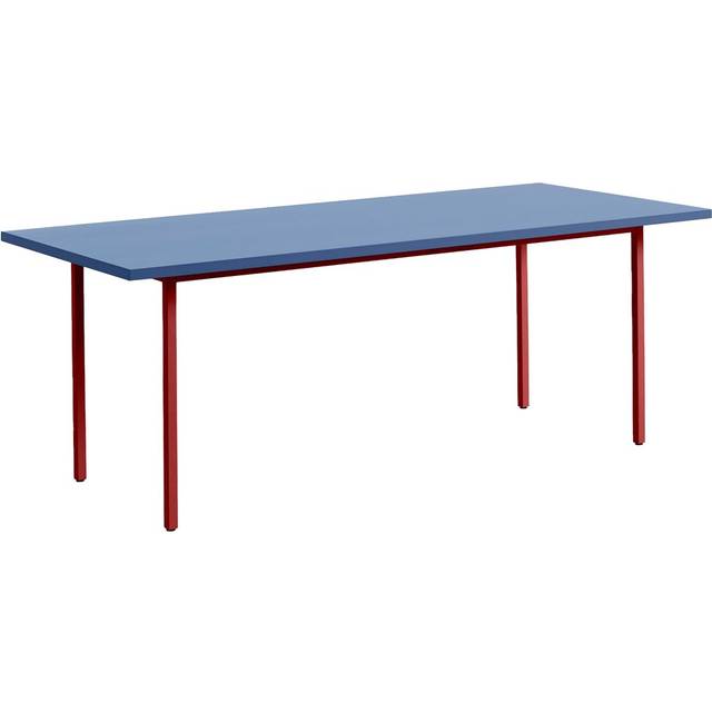 HAY - Two-Colour Table Round 105 Blue / Maroon Red - Matbord - Muller Van Severen - Röd - MDF/Metall